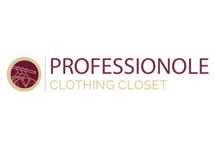 Logo for FSU Career Center's Professionole Clothing Closet. Also link to the webpage.