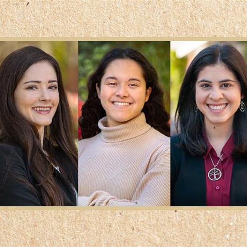 "Trystan Loustau, Leanna Gharbaoui, and Jessica Dixon, Honors Outstanding Senior Scholars and National Science Foundation Fellows"