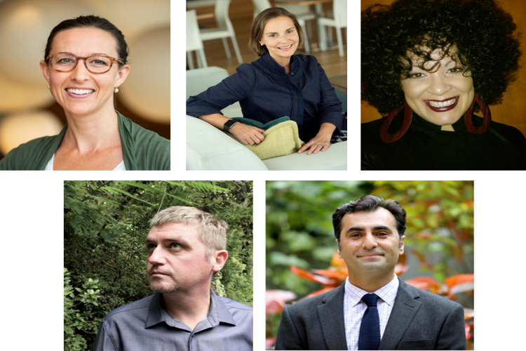 Sustainable Public Discourse Speaker Series - Photos of Five Speakers.