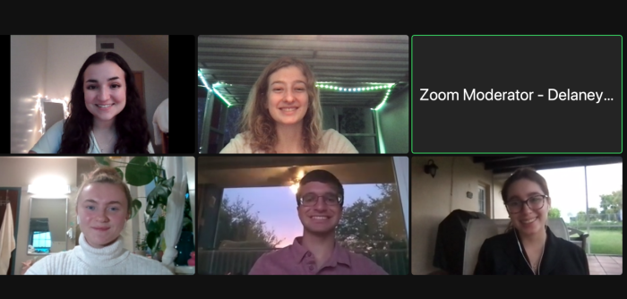 "Zoom session screenshot of honors student participants in religion virtual conference hosted by FSU."