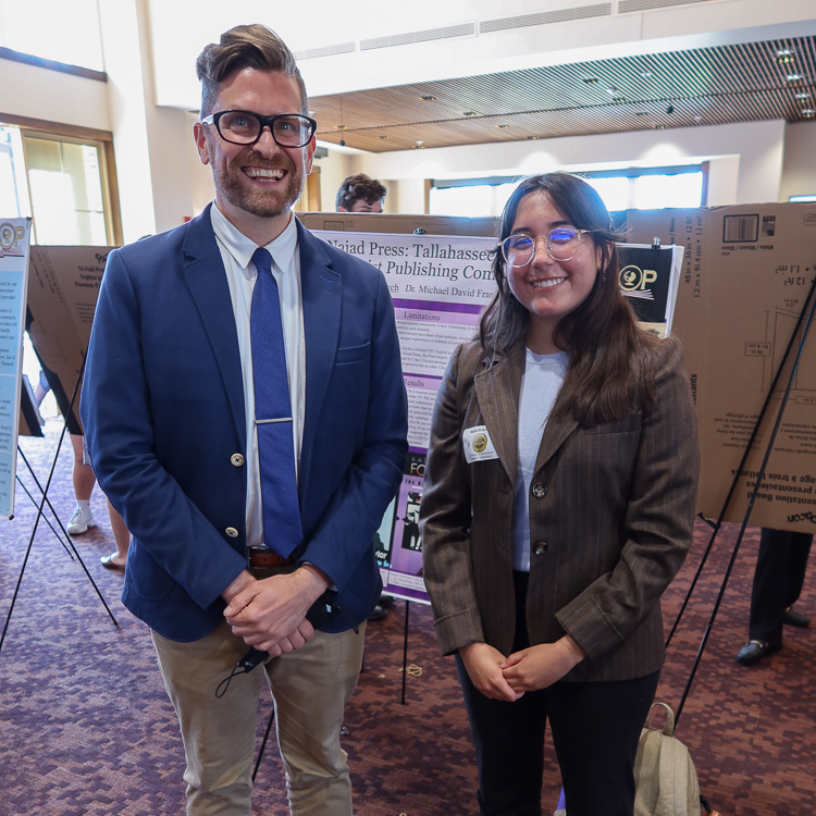 "Dr. Michael Franklin and Honors Student & Presidential Scholar, Nadia Rassech."