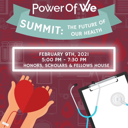 "Power of WE Health Summit Graphic with Event Information"