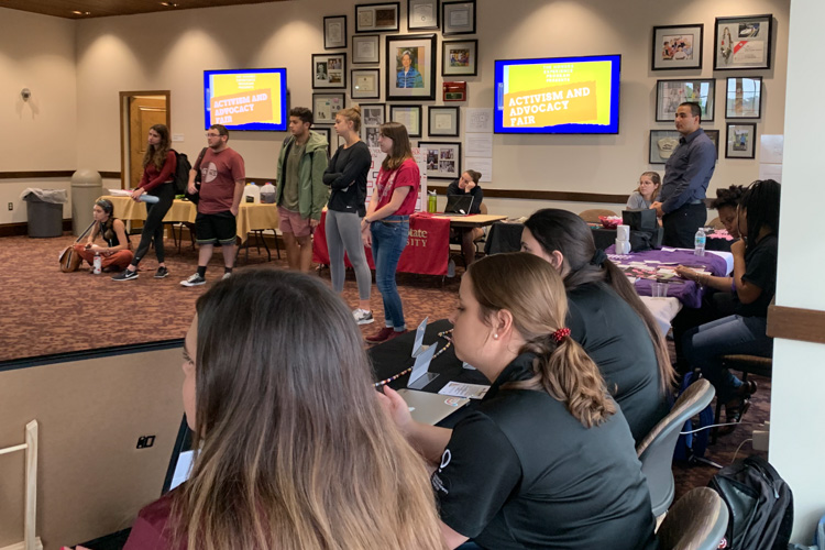 Fall 2019 Activism and Advocacy Fair - Student Participants-Room Overview Photo