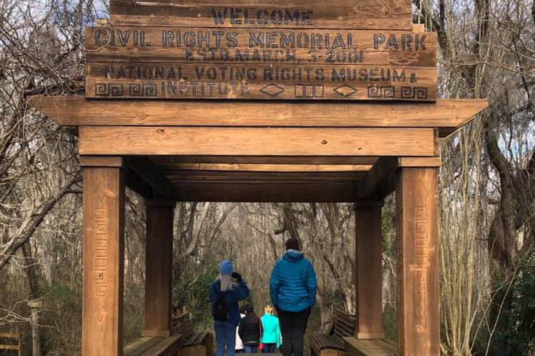 Alabama Freedom Ride Field Trip-Civil Rights Memorial Park Wooden Bridge