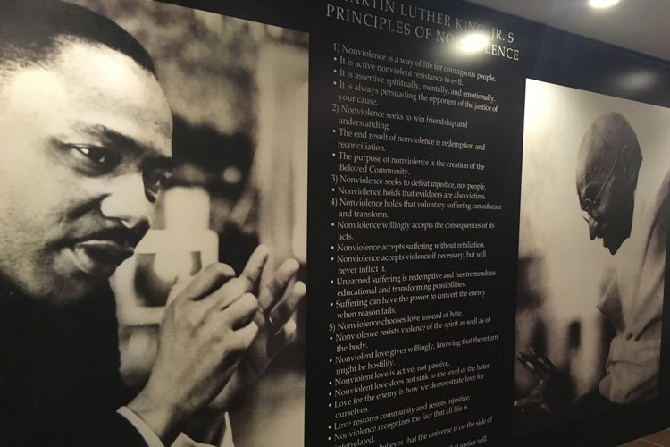 Alabama Freedom Ride Field Trip-Exhibit-Martin Luther King, Jr. and Ghandi
