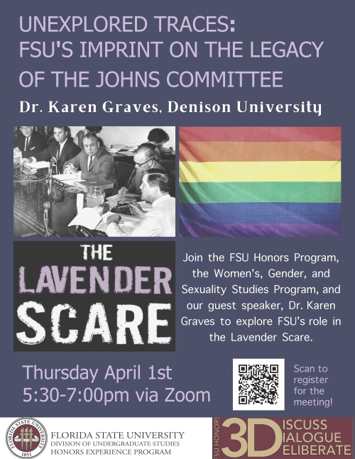 Lavender Scare Event Flyer Image-April 1, 2021, 5:30-7:00 p.m.