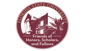 Image of Friends of Honors, Scholars and Fellows (HSF) Logo & Link to the FSU Foundation page to Donate to Friends of HSF